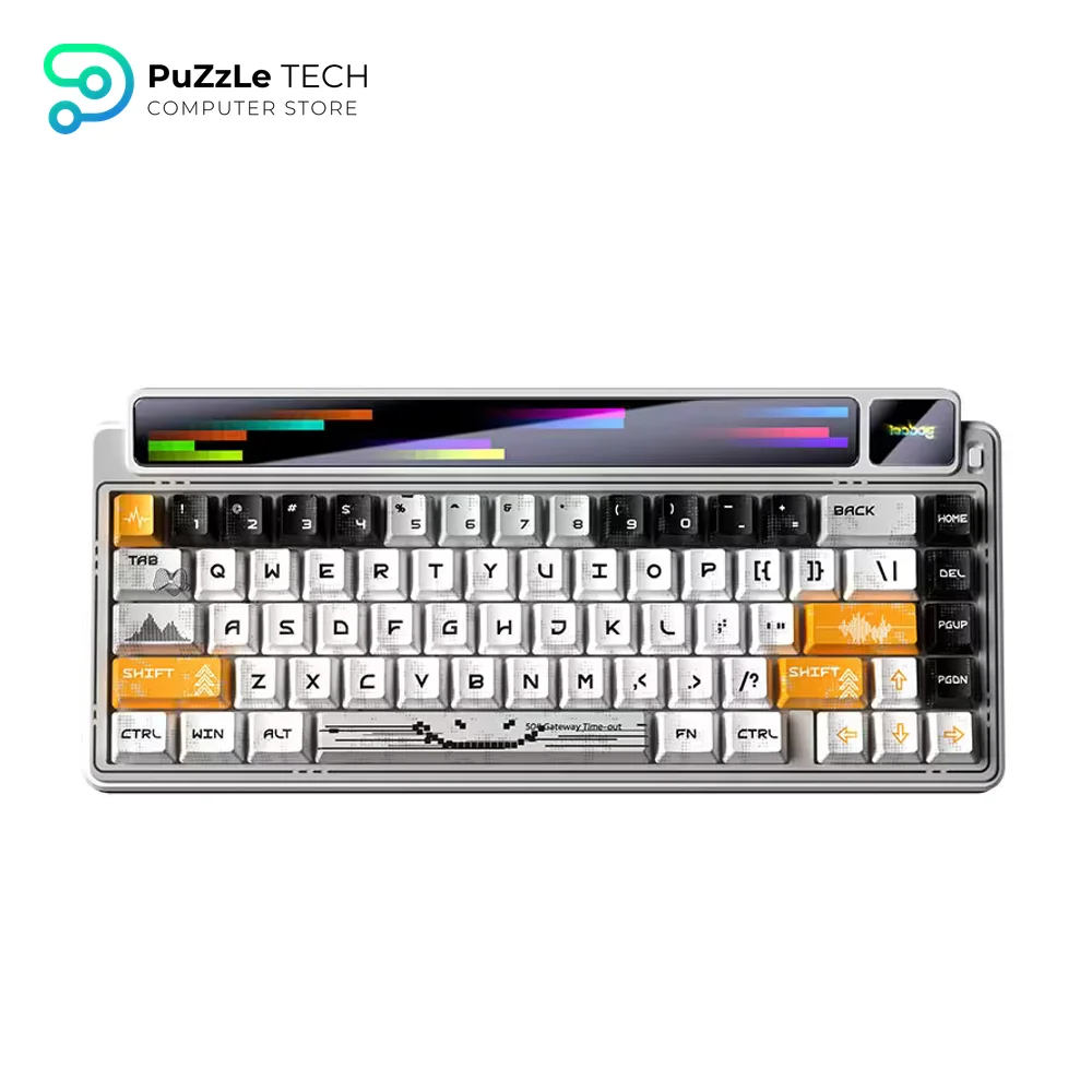 AULA LEOBOG AMG65 Mechanical Keyboard Tri-Mode Jasper Switch Dual Screen, White-3824
