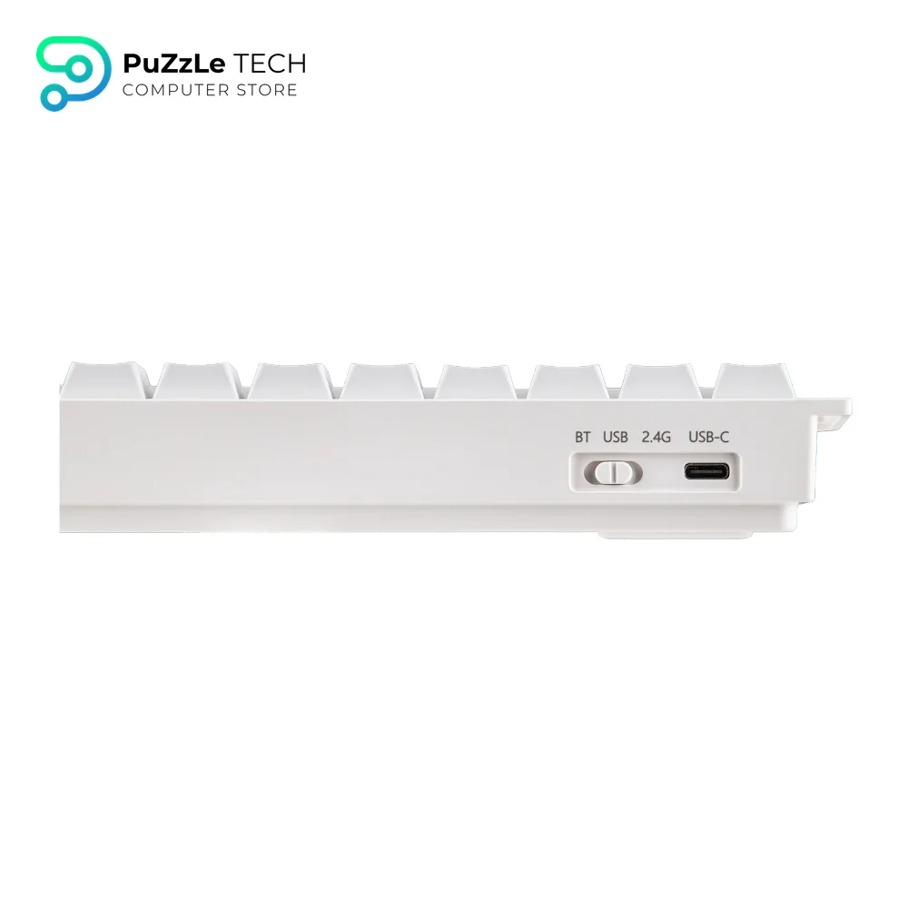 AULA MINI60 HE Pro Magnetic Switch Keyboard Tri-Mode 8K Mistcloud Switch, White-2193
