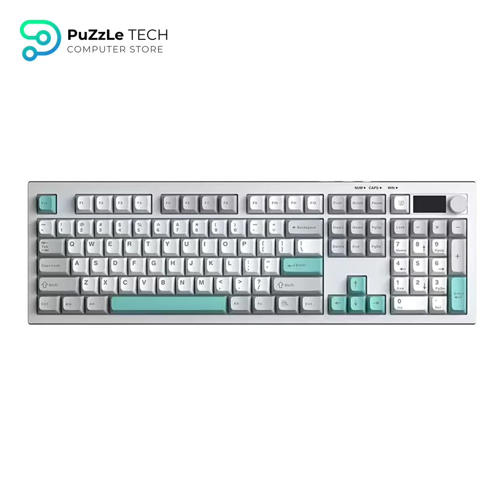 AULA S102 Pro Membrane Keyboard Tri-Mode TFT Screen Knob, Grey-4777