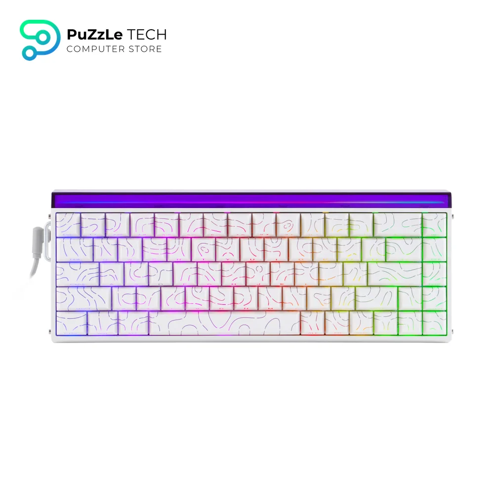 AULA HERO68 HE Magnetic Switch Keyboard 8K Wired Black King Switch, White Contour-4166