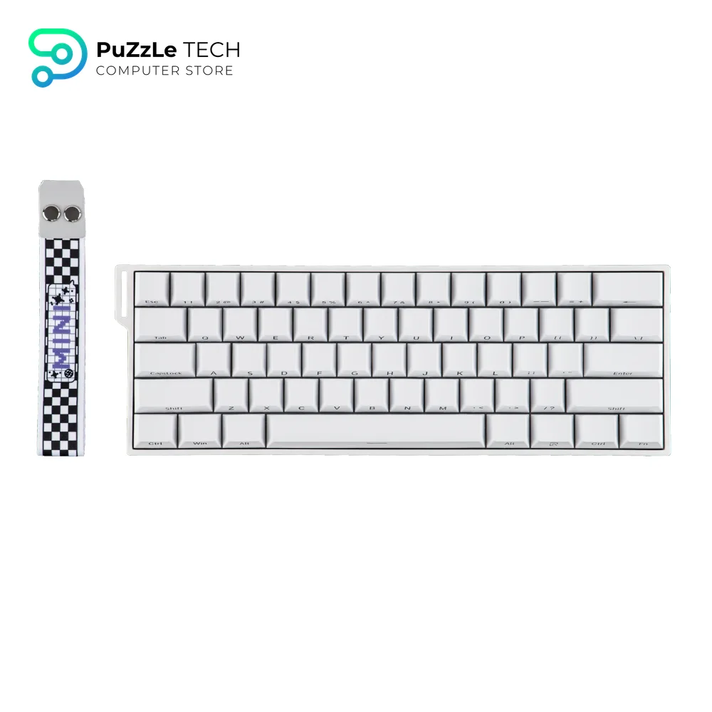 AULA MINI60 HE Pro Magnetic Switch Keyboard Tri-Mode 8K Mistcloud Switch, White-2193 7