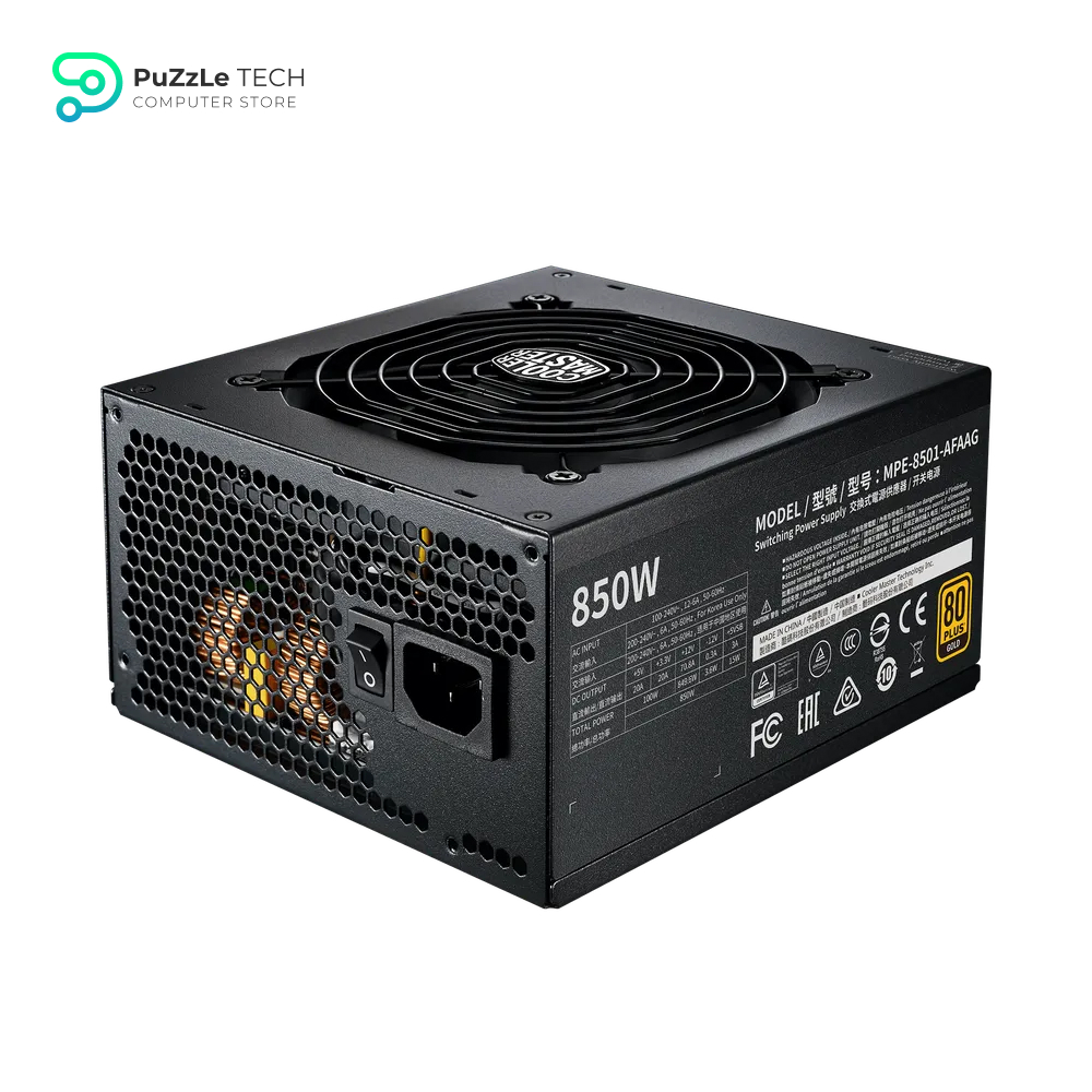 Cooler Master MWE Gold 850 V2 Fully Modular - 850W - 80+ Gold Efficiency - Quiet HDB Fan - 2 EPS Connectors - High Temperature Resilience 5