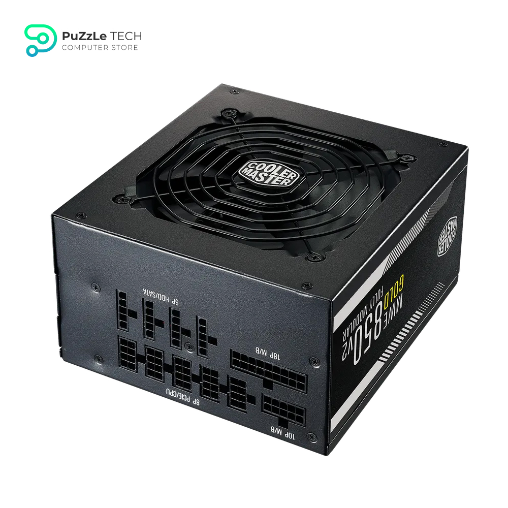 Cooler Master MWE Gold 850 V2 Fully Modular - 850W - 80+ Gold Efficiency - Quiet HDB Fan - 2 EPS Connectors - High Temperature Resilience 2