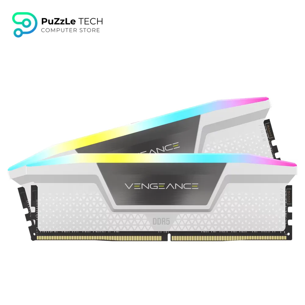 CORSAIR VENGEANCE RGB DDR5 RAM 32GB (2x16GB) 5600MHz CL40 WHITE