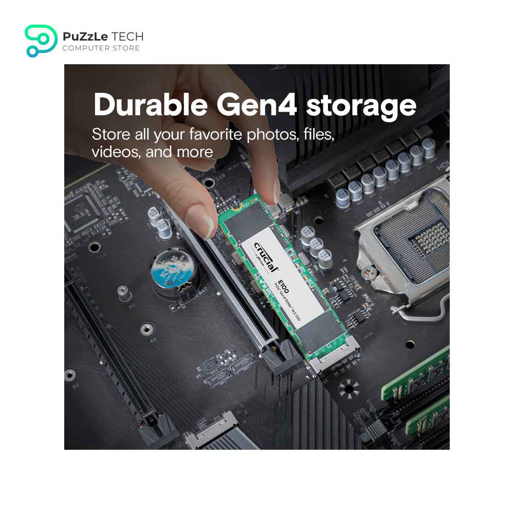 Crucial E100 1TB M.2 NVMe PCIe Gen4 Internal SSD - Up to 5000MB/s Laptop & Desktop Compatible - CT1000E100SSD8 4