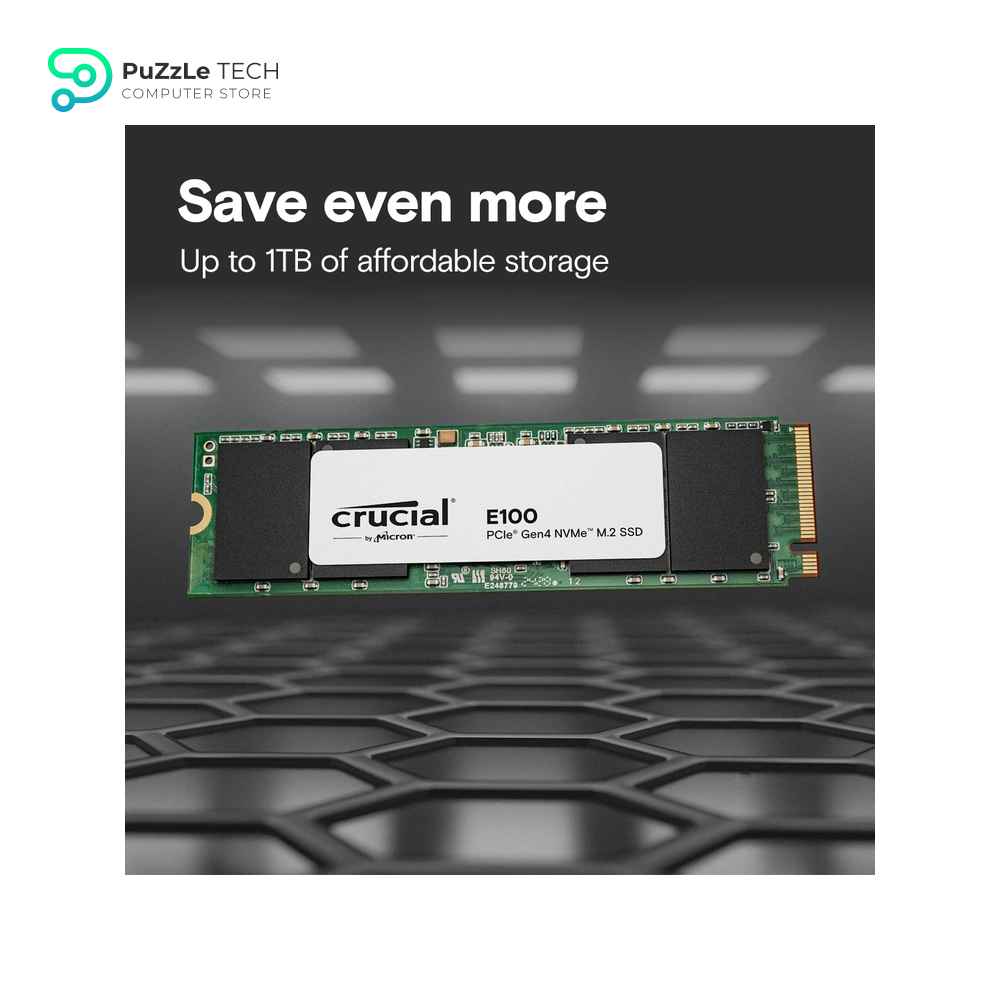 Crucial E100 1TB M.2 NVMe PCIe Gen4 Internal SSD - Up to 5000MB/s Laptop & Desktop Compatible - CT1000E100SSD8 3