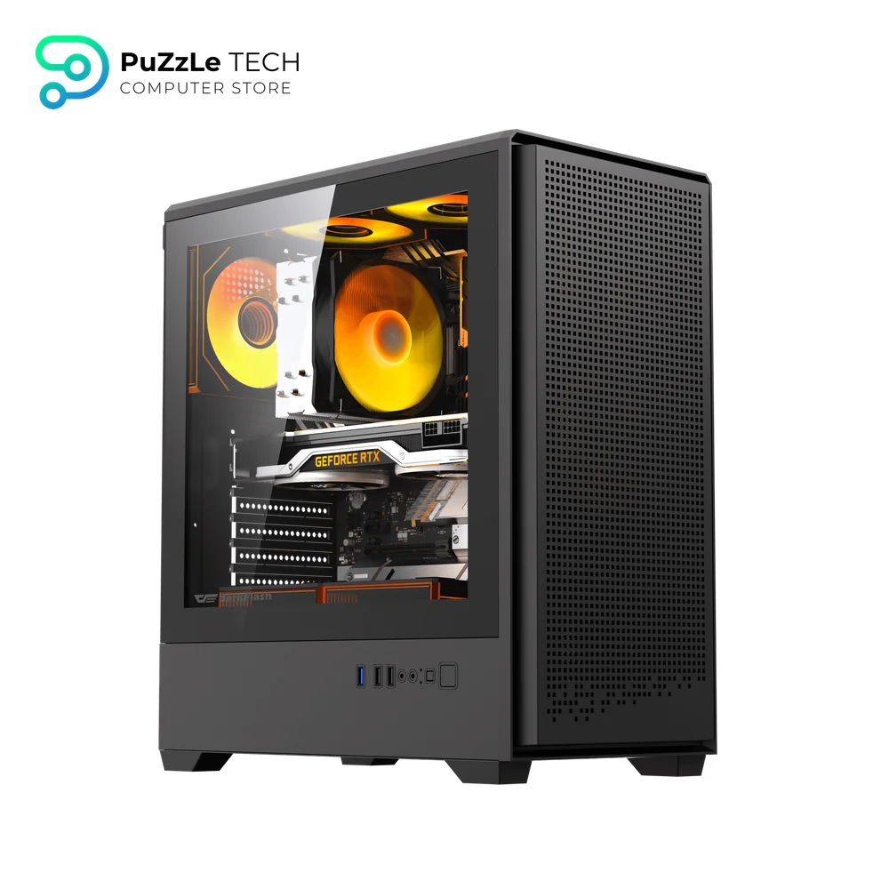 DarkFlash C365 Mesh E-ATX PC Case - 4 x CL6 Fans & 650W PSU