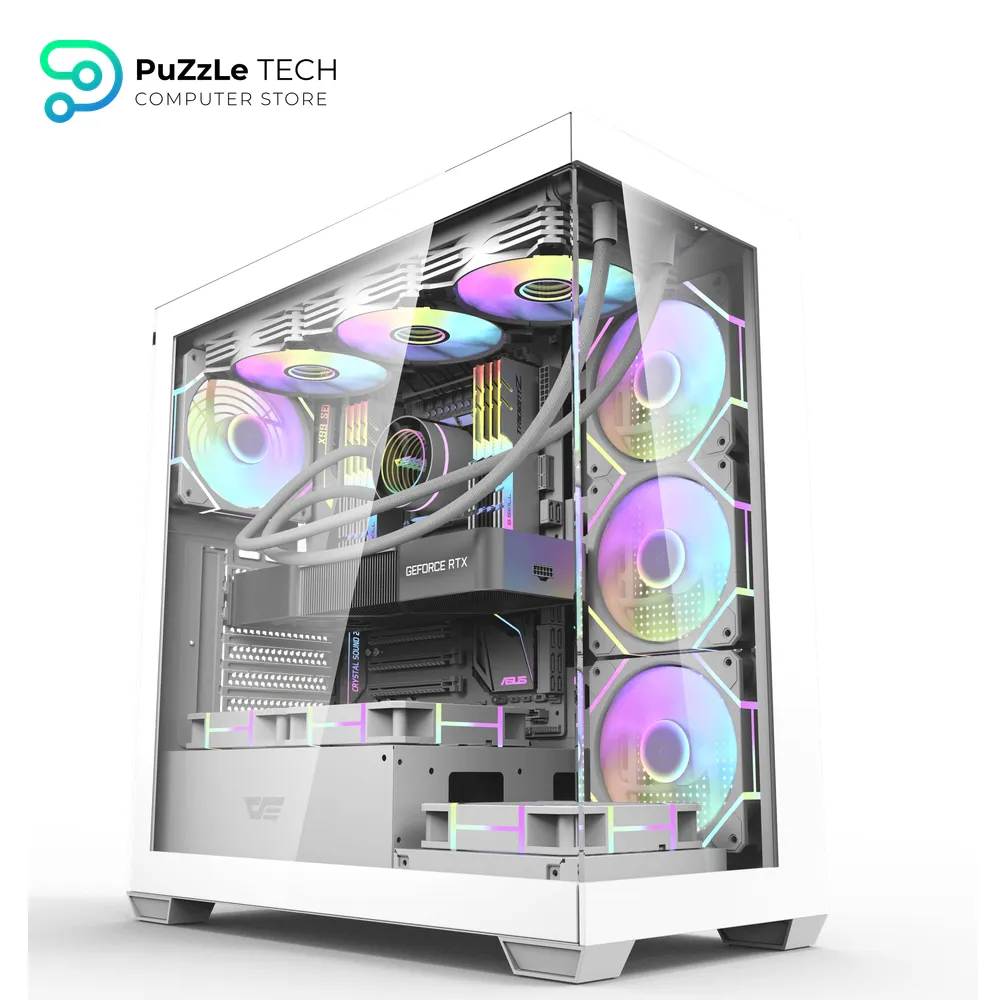 DarkFlash DS900 ATX PC Case 4FAN DM20 + APC1 FAN HUB + PSU GP750 +80 BRONZE - White