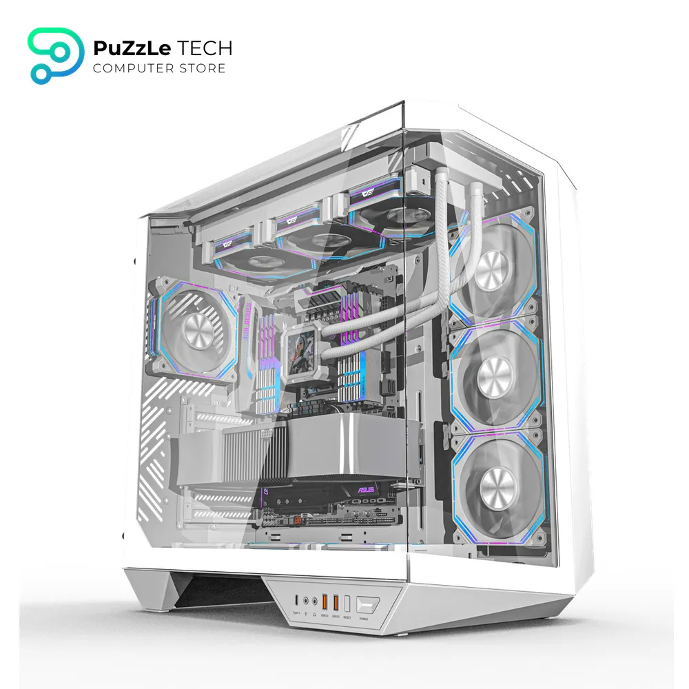 DarkFlash DY470 ATX PC Case White +7 x DarkFlash INF34R 120MM PC Case Fan