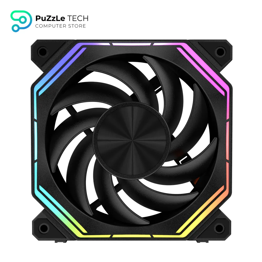 DarkFlash INF34R 120MM PC Case Fan - Up To 2000RPM Cooling - 4-Pin PWM - ARGB CPU Cooling Computer Fan - (Reversed - Black)