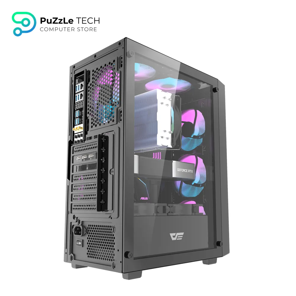 DarkFlash A305 ATX PC Case 4FAN CL6 + PSU GP650 +80 BRONZE - Black 5