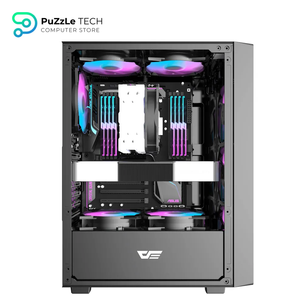 DarkFlash A305 ATX PC Case 4FAN CL6 + PSU GP650 +80 BRONZE - Black 7