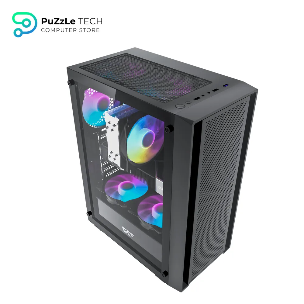DarkFlash A305 ATX PC Case 4FAN CL6 + PSU GP650 +80 BRONZE - Black