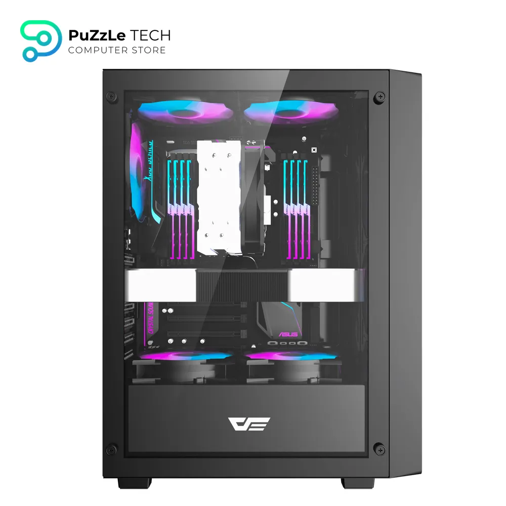 DarkFlash A305 ATX PC Case 4FAN CL6 + PSU GP650 +80 BRONZE - Black 3