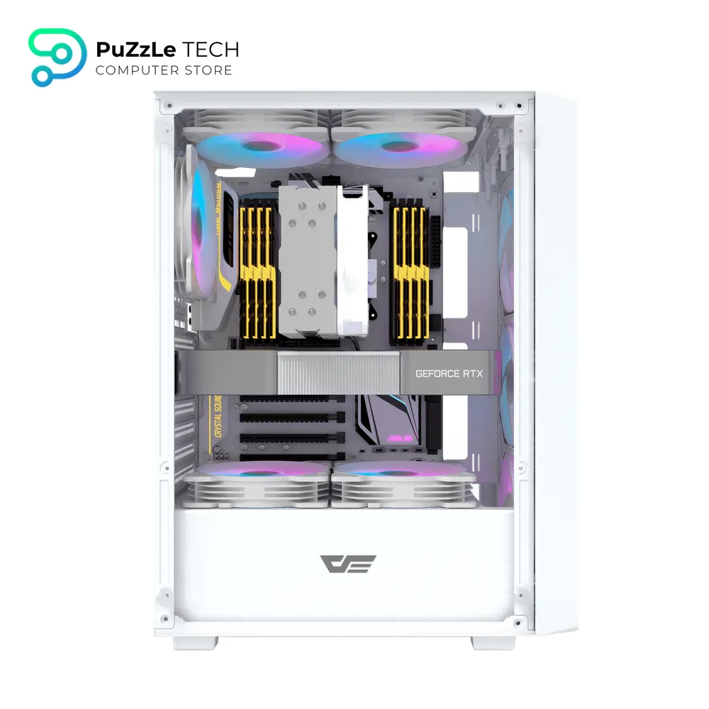 DarkFlash A305 ATX PC Case 4FAN CL6 + PSU GP650 +80 BRONZE - White 8