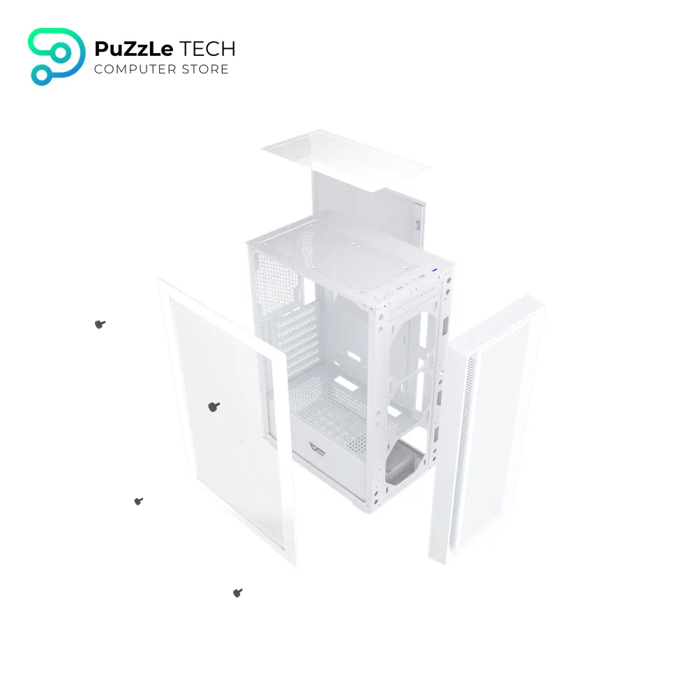DarkFlash A305 ATX PC Case 4FAN CL6 + PSU GP650 +80 BRONZE - White 11