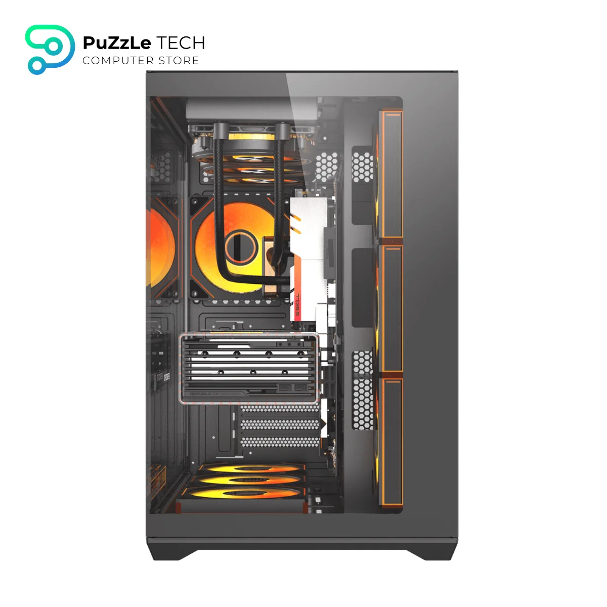 DarkFlash C280 - TypeC + DM20x4 FANS + PSU EMT850 +80 BRONZE＋OC2 - BLACK Case 5