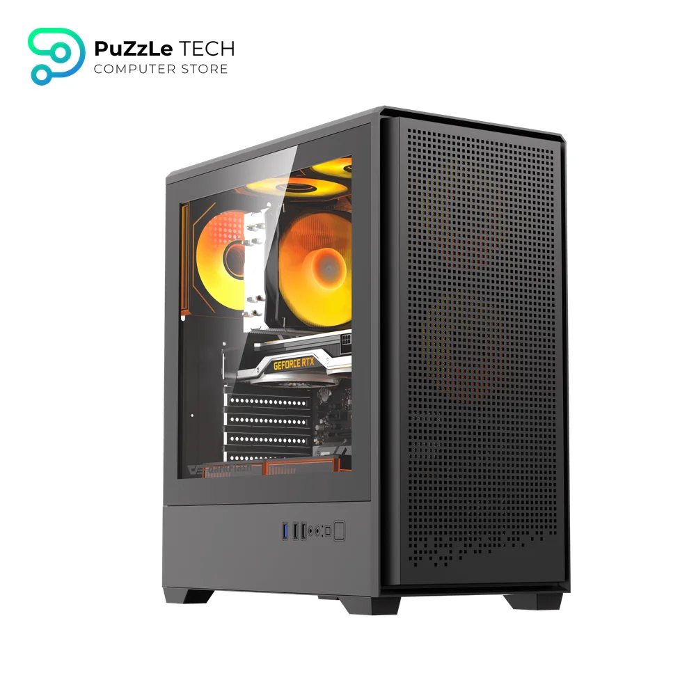 DarkFlash C365 Mesh E-ATX PC Case - 4 x CL6 Fans & 650W PSU