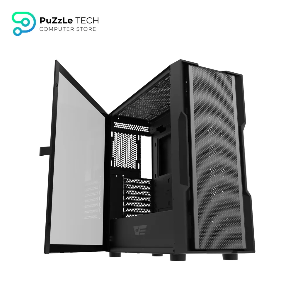 DarkFlash DK431 E-ATX PC Case 4FAN CL6 + PSU GP750 +80 BRONZE - Black