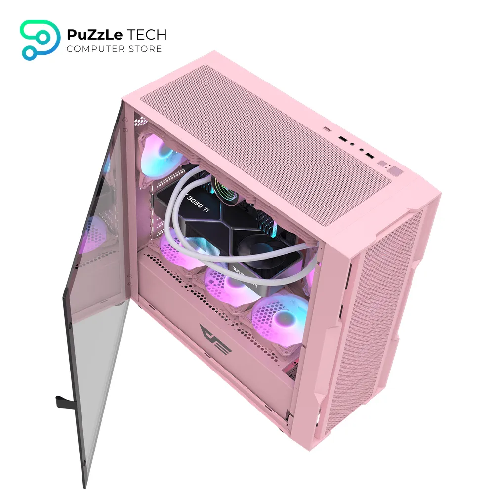 DarkFlash DK431 E-ATX PC Case 4FAN CL6 + PSU GP750 +80 BRONZE - Pink 5