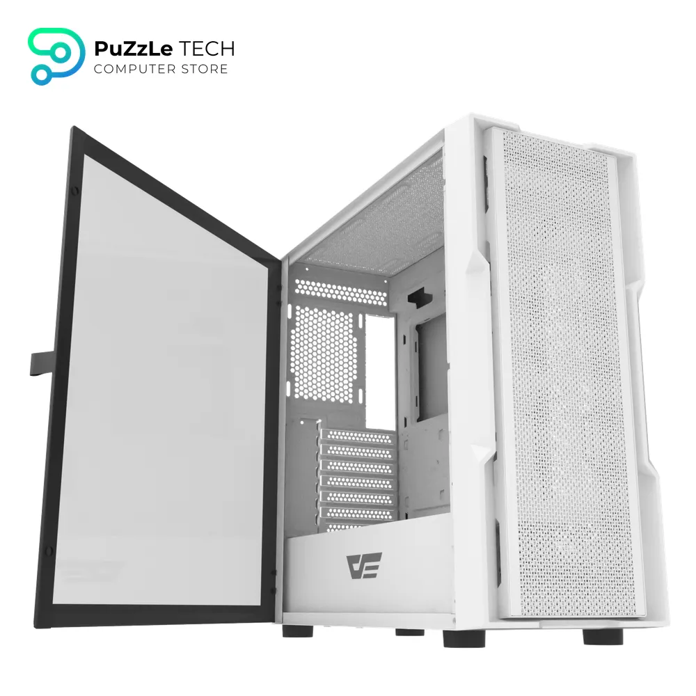 DarkFlash DK431 E-ATX PC Case 4FAN CL6 + PSU GP750 +80 BRONZE - White