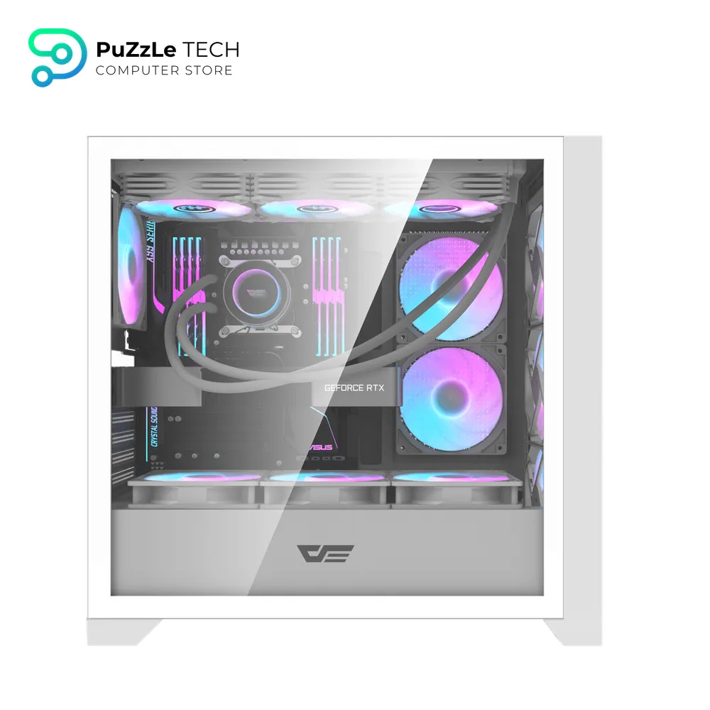 DarkFlash DRX90 ATX PC Case 4FAN + PSU AIGO AT750W +80 BRONZE - WHITE 3