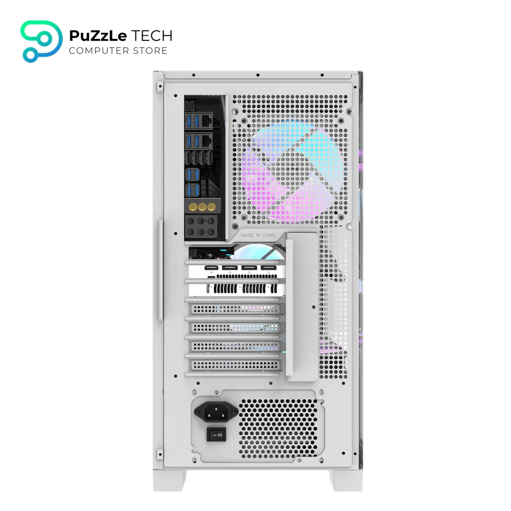 DarkFlash DRX90 ATX PC Case 4FAN + PSU AIGO AT750W +80 BRONZE - WHITE 4
