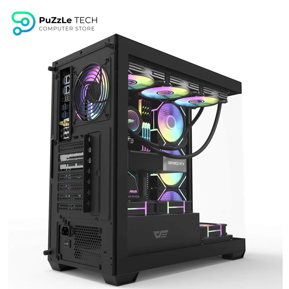 DarkFlash DS900 ATX PC Case 4FAN DM20 + APC1 FAN HUB + PSU GP750 +80 BRONZE - Black 5