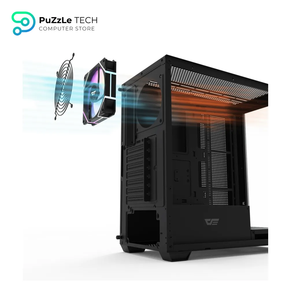 DarkFlash DS900 ATX PC Case 4FAN DM20 + APC1 FAN HUB + PSU GP750 +80 BRONZE - Black 8