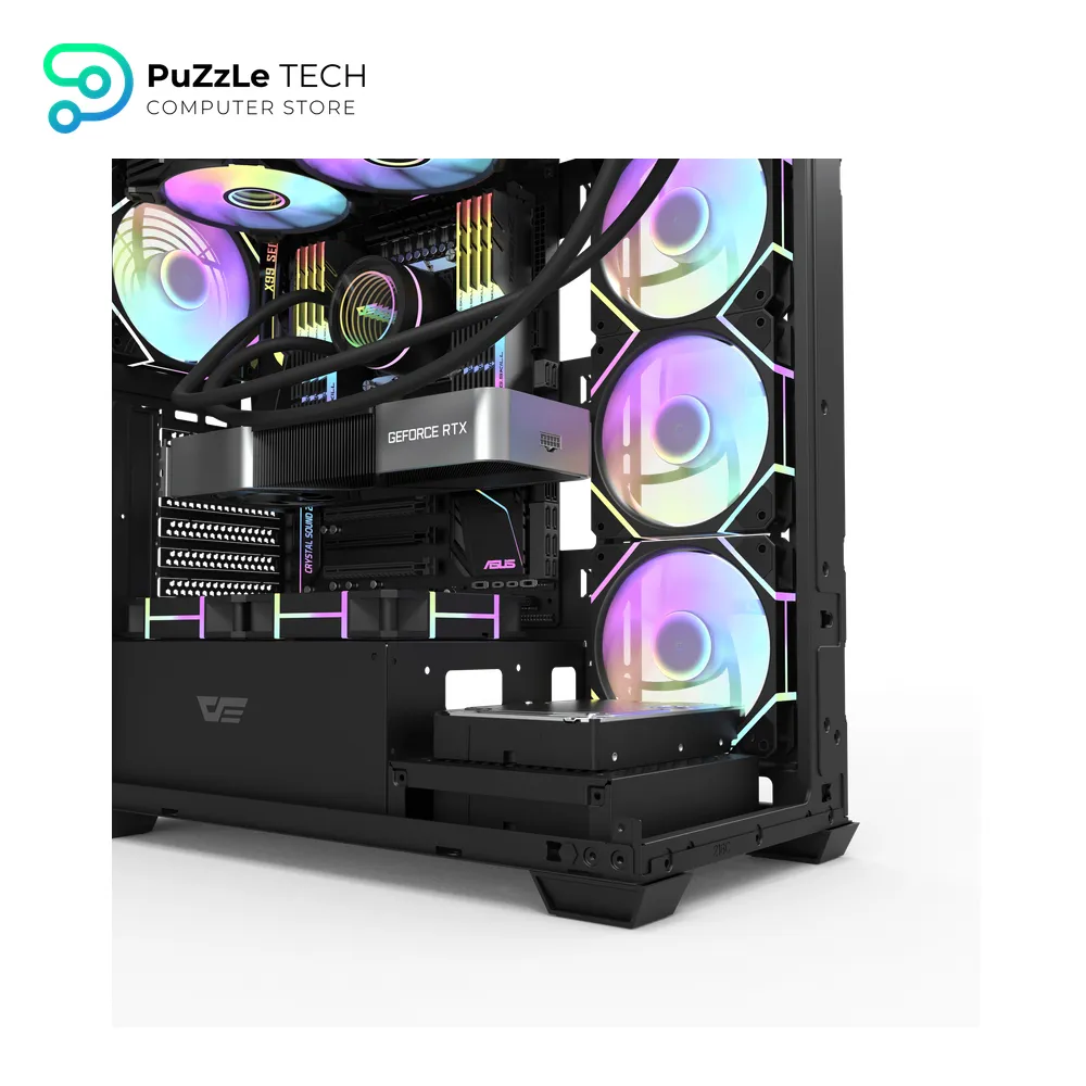 DarkFlash DS900 ATX PC Case 4FAN DM20 + APC1 FAN HUB + PSU GP750 +80 BRONZE - Black 6