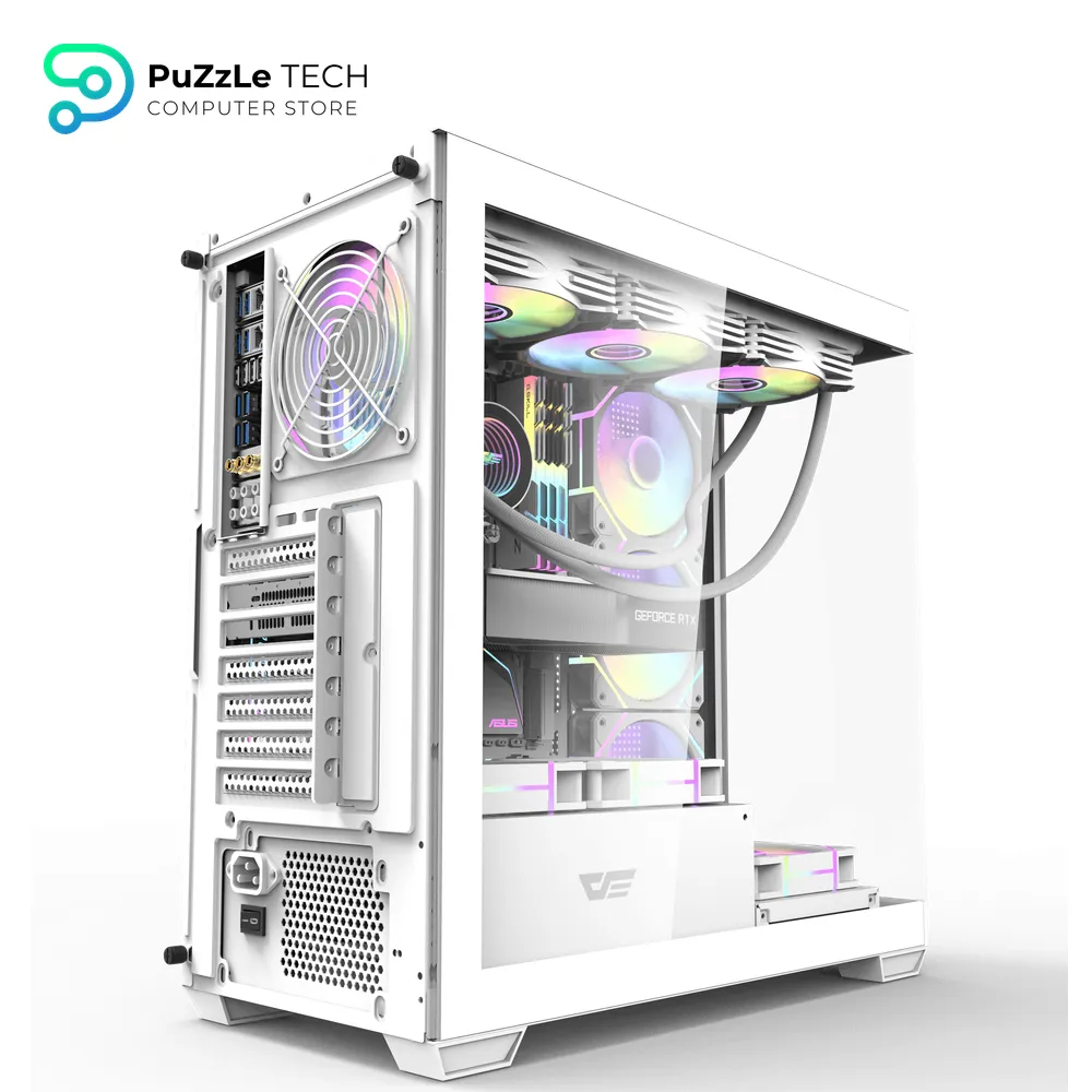 DarkFlash DS900 ATX PC Case 4FAN DM20 + APC1 FAN HUB + PSU GP750 +80 BRONZE - White 5