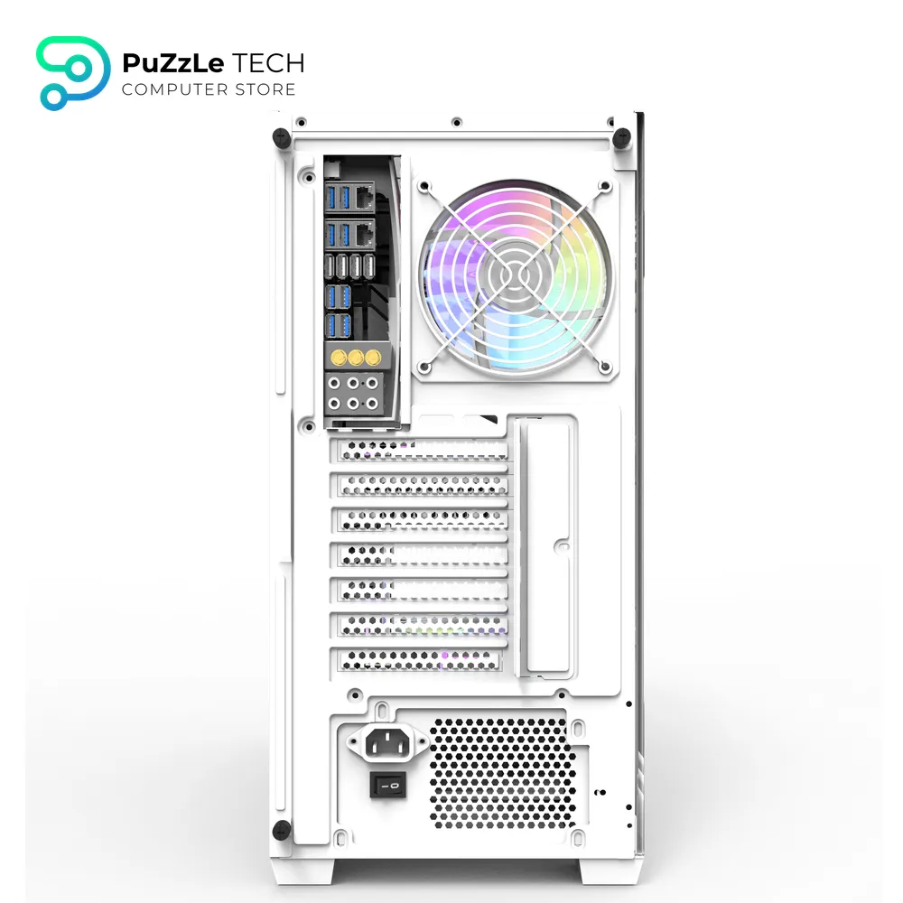 DarkFlash DS900 ATX PC Case 4FAN DM20 + APC1 FAN HUB + PSU GP750 +80 BRONZE - White 6