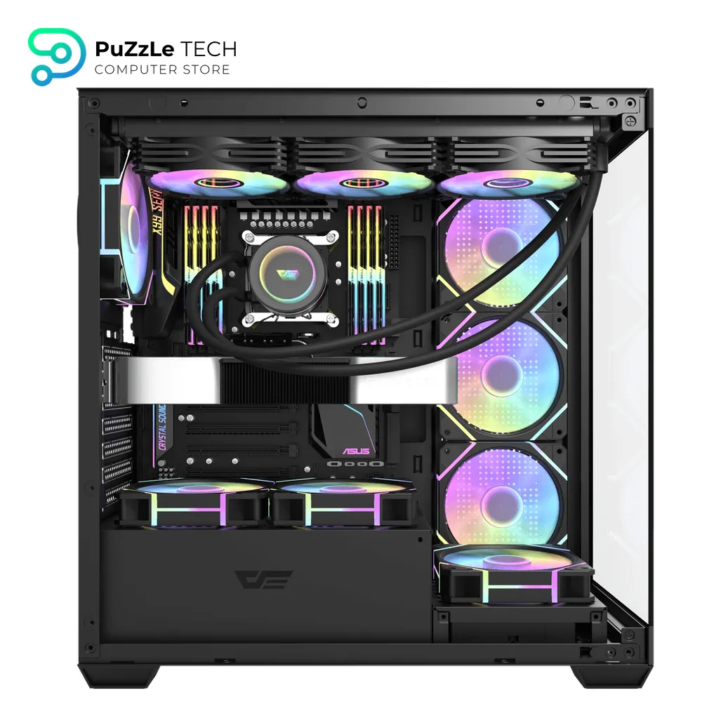 DarkFlash DS900 ATX PC Case 6FAN + PSU AIGO AT750W +80 BRONZE - BLACK