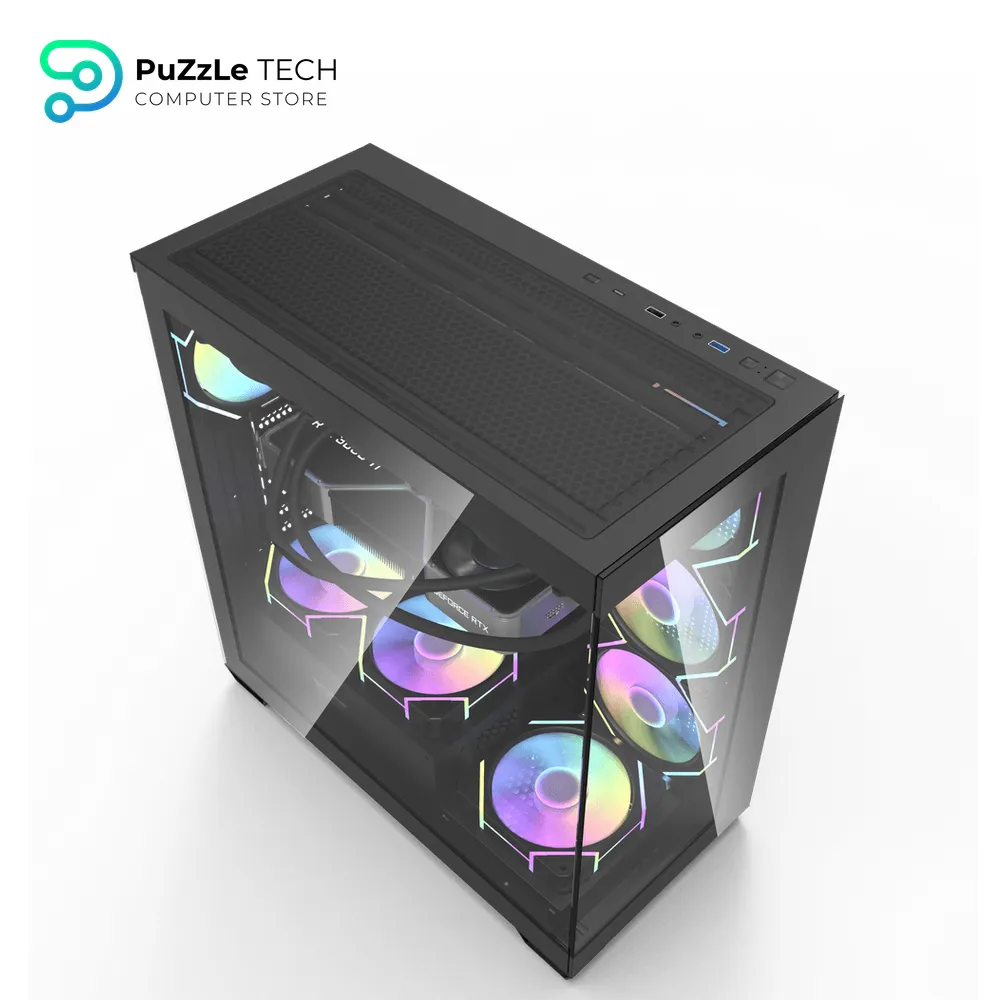 DarkFlash DS900 ATX PC Case 6FAN + PSU AIGO AT750W +80 BRONZE - BLACK 4