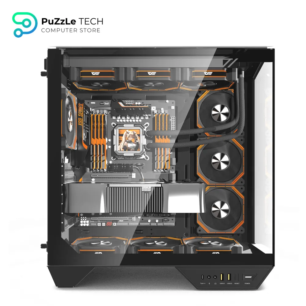 DarkFlash DY470 ATX PC Case Black +7 x DarkFlash INF34R 120MM PC Case Fan 3