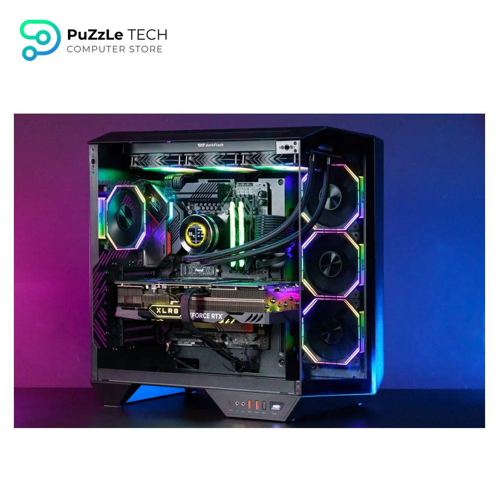 DarkFlash DY470 ATX PC Case Black +7 x DarkFlash INF34R 120MM PC Case Fan 6