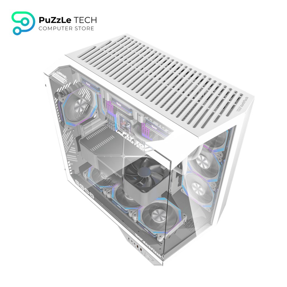 DarkFlash DY470 ATX PC Case White +7 x DarkFlash INF34R 120MM PC Case Fan 8
