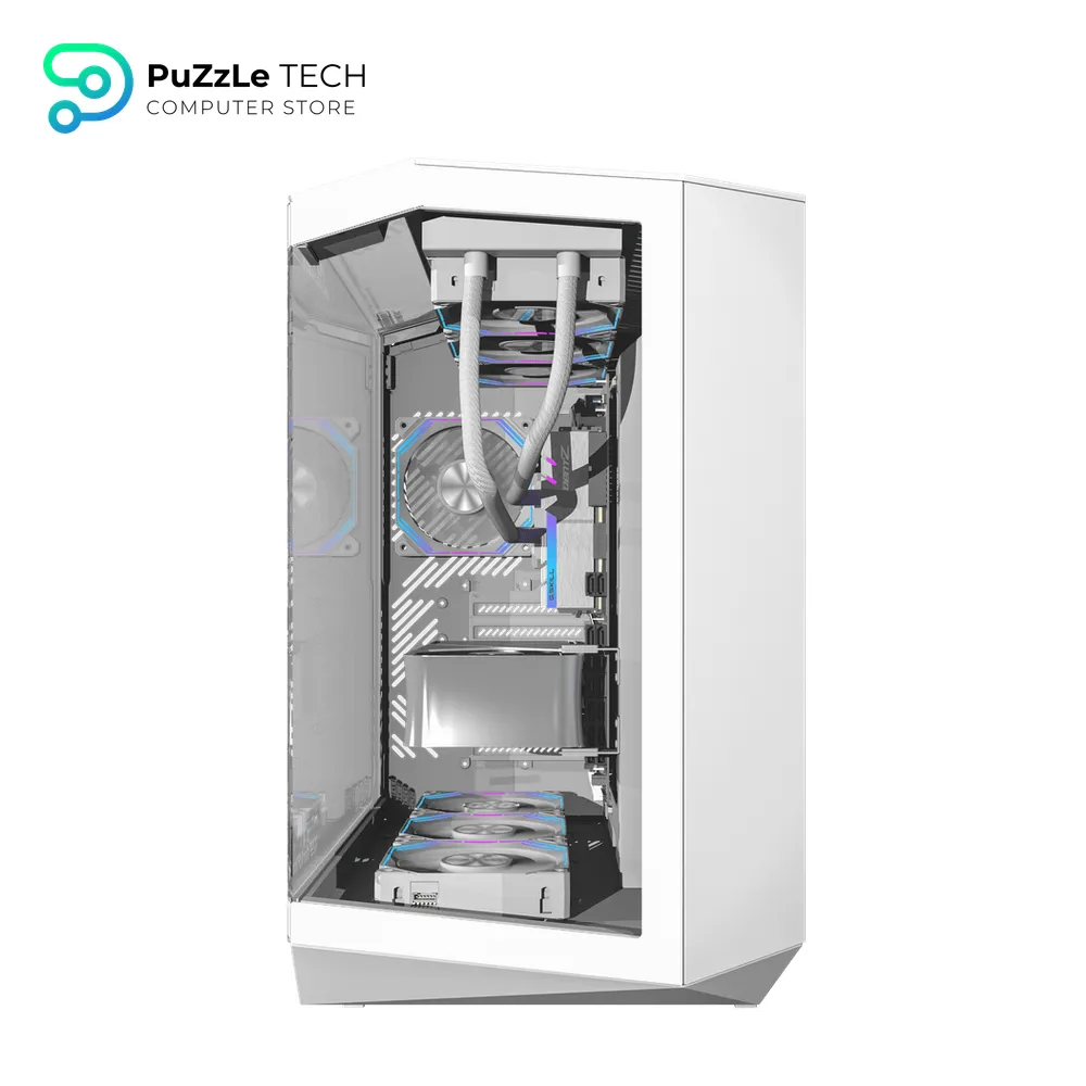 DarkFlash DY470 ATX PC Case White +7 x DarkFlash INF34R 120MM PC Case Fan 5