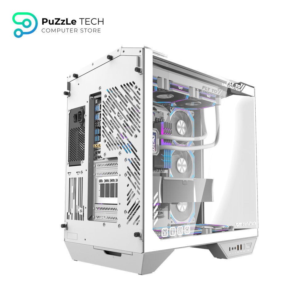 DarkFlash DY470 ATX PC Case White +7 x DarkFlash INF34R 120MM PC Case Fan 4