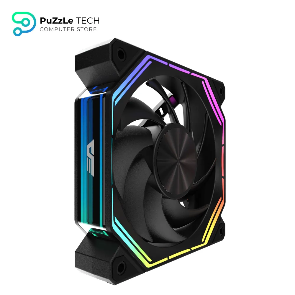 DarkFlash INF34R 120MM PC Case Fan - Up To 2000RPM Cooling - 4-Pin PWM - ARGB CPU Cooling Computer Fan - (Reversed - Black) 3
