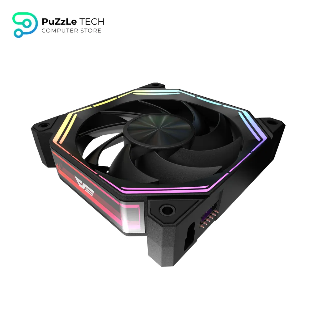 DarkFlash INF34R 120MM PC Case Fan - Up To 2000RPM Cooling - 4-Pin PWM - ARGB CPU Cooling Computer Fan - (Reversed - Black) 8