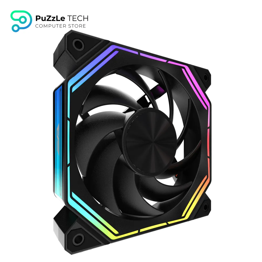 DarkFlash INF34R 120MM PC Case Fan - Up To 2000RPM Cooling - 4-Pin PWM - ARGB CPU Cooling Computer Fan - (Reversed - Black) 2