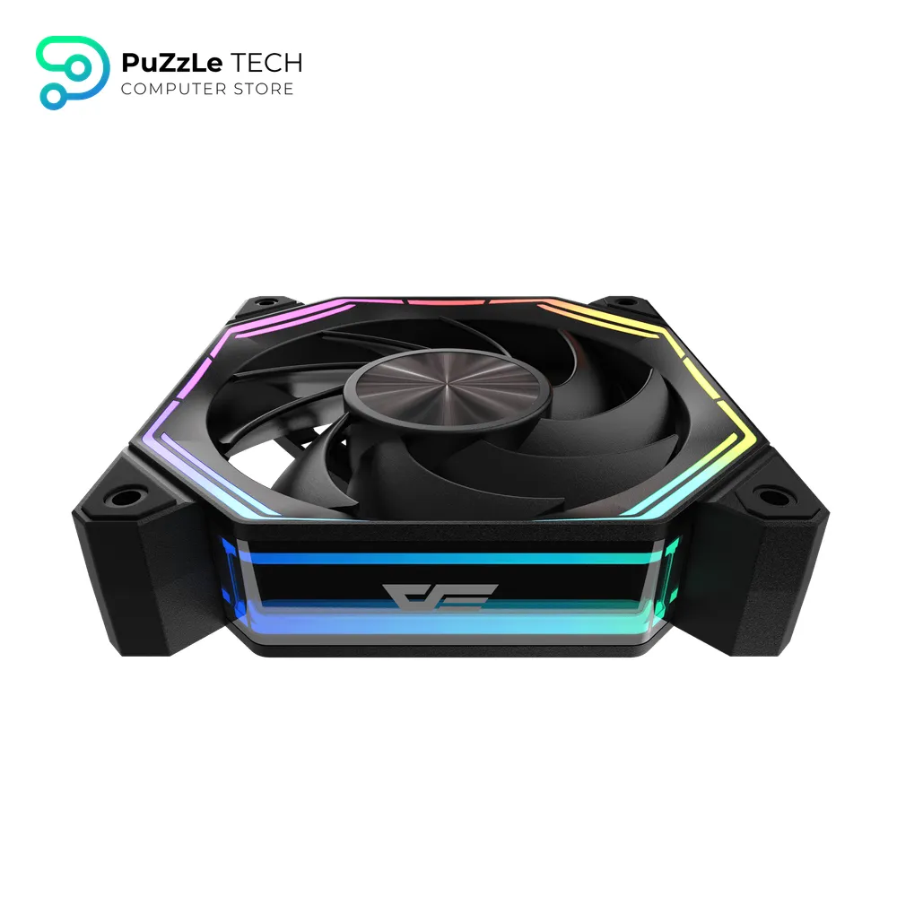 DarkFlash INF34R 120MM PC Case Fan - Up To 2000RPM Cooling - 4-Pin PWM - ARGB CPU Cooling Computer Fan - (Reversed - Black) 7