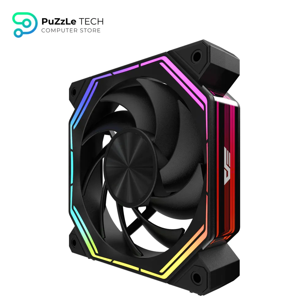 DarkFlash INF34R 120MM PC Case Fan - Up To 2000RPM Cooling - 4-Pin PWM - ARGB CPU Cooling Computer Fan - (Reversed - Black) 5