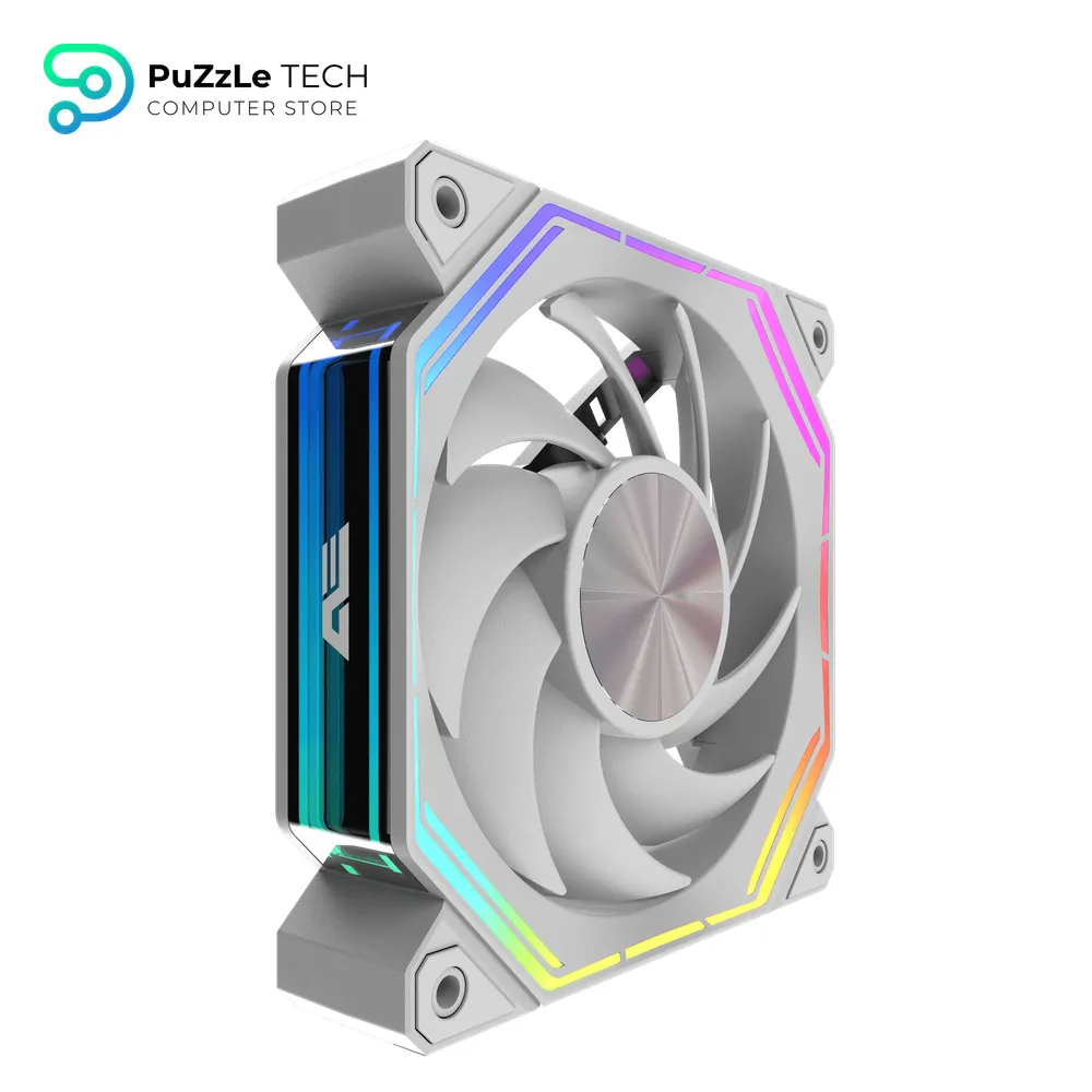 DarkFlash INF34R 120MM PC Case Fan - Up To 2000RPM Cooling - 4-Pin PWM - ARGB CPU Cooling Computer Fan - (Reversed - White) 3