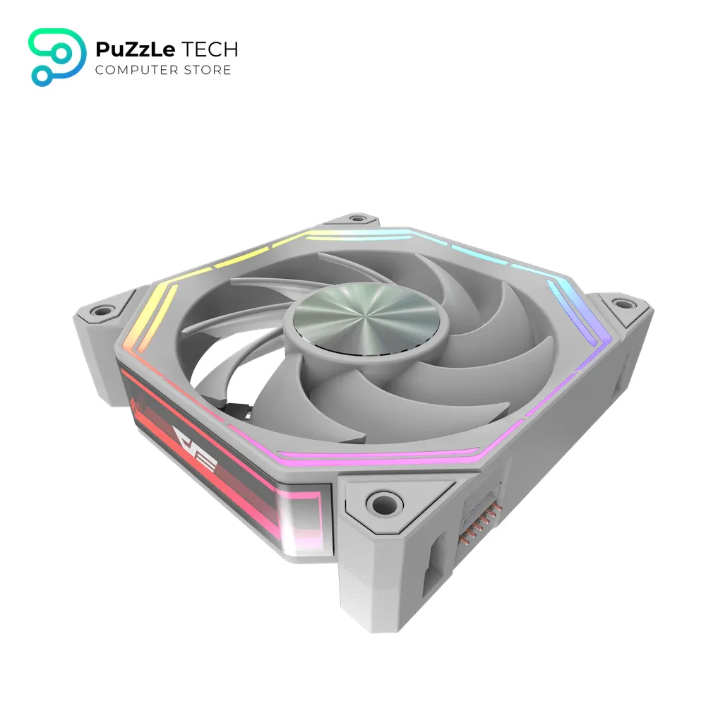 DarkFlash INF34R 120MM PC Case Fan - Up To 2000RPM Cooling - 4-Pin PWM - ARGB CPU Cooling Computer Fan - (Reversed - White) 8