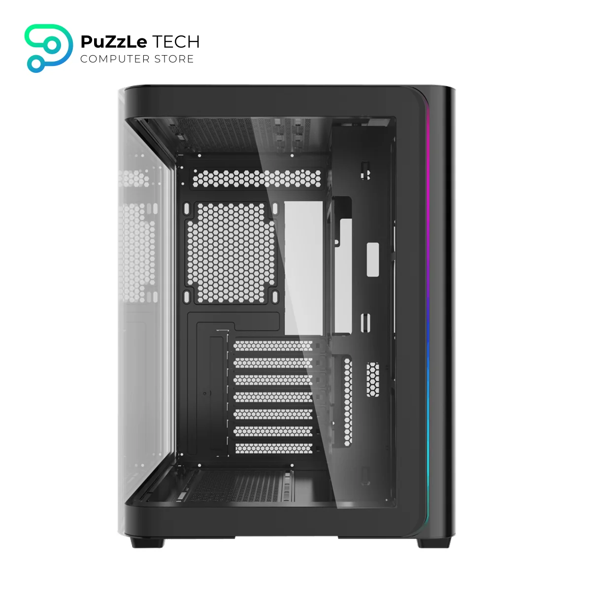 DarkFlash L285 ATX Mid Tower Computer Case - Black (Pre-Installed 7x DM20 LINE ARGB Fans + OC2 Controller, Type-C Front Port) 4