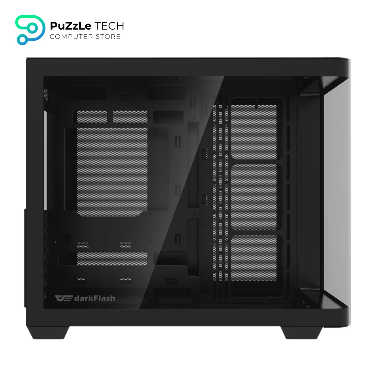 DarkFlash L285 ATX Mid Tower Computer Case - Black (Pre-Installed 7x DM20 LINE ARGB Fans + OC2 Controller, Type-C Front Port) 3