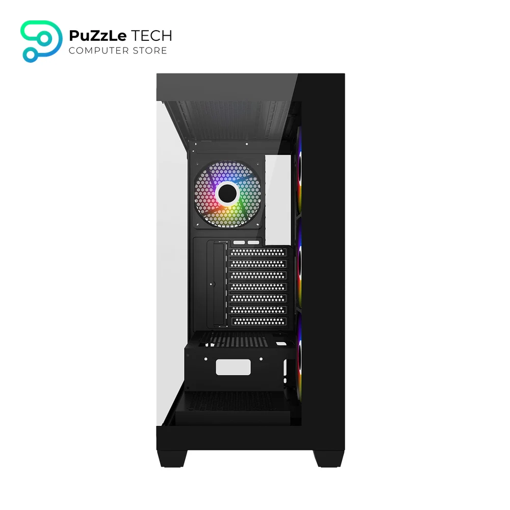 FSP M340 Black 120mm ARGB 4xFans - Dual Glass Panels - Type-C and User Friendly I-O Panel Case + PSU FSP Hydro K PRO 750W +80 Plus Bronze Power Supply 3
