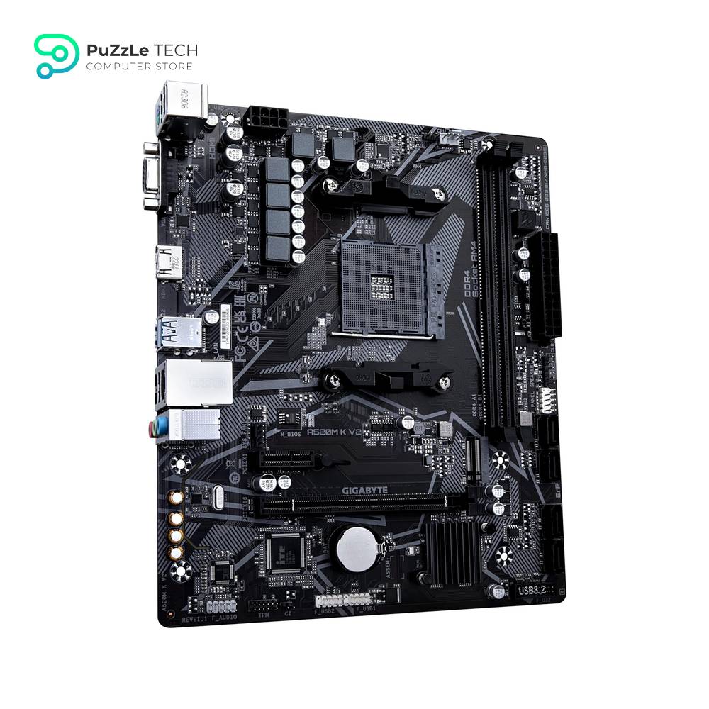 GIGABYTE A520M K V2 DDR4 Supports AMD Ryzen Processors Up to 64 GB DDR4 PCIe 3.0 x4 M.2 Realtek GbE LAN And 7.1 Audio 3